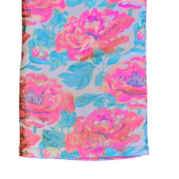 For Love & Lemons Floral High Wasted Capri Pants Size S Zipper Front Closure - Picture 9 of 10